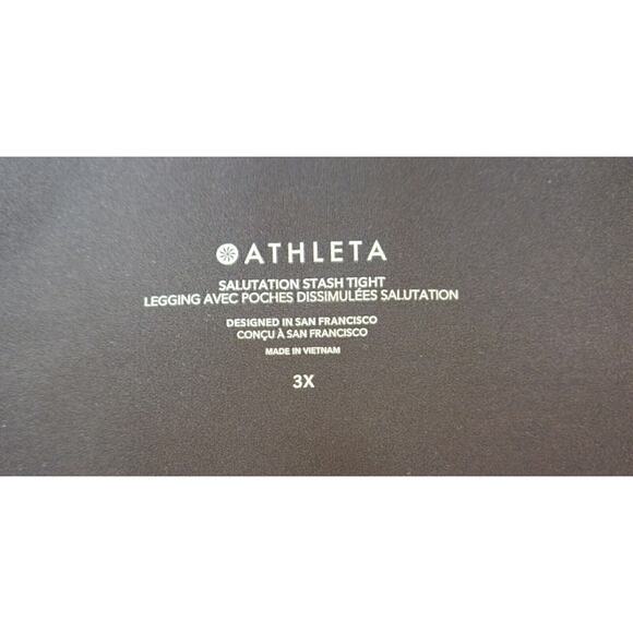 Athleta New SALUTATION STASH HIGH RISE 7/8 Tight Plus Size 3X Black #531321 - Picture 9 of 10